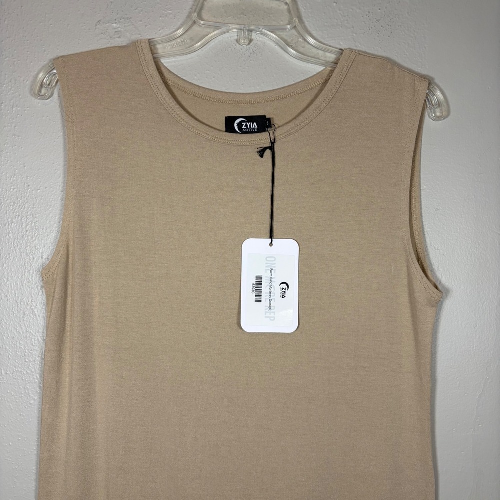 Zyia Active Warm Sand Monterrey Dress Sleeveless Midi Tan 6393S Mens S - Picture 3 of 10